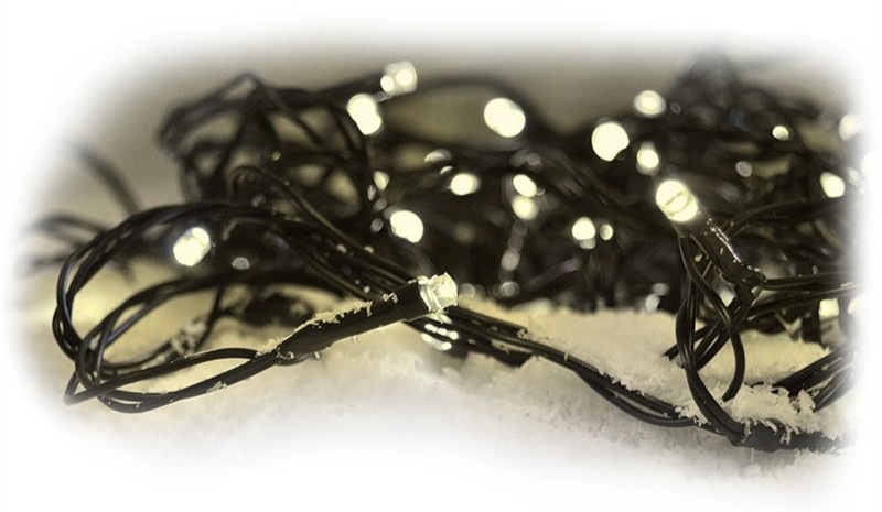 Vianočné osvetlenie Solight reťaz, 50 LED, 5m, prívod 5m, 8 funkcií, časovač, teplá biela