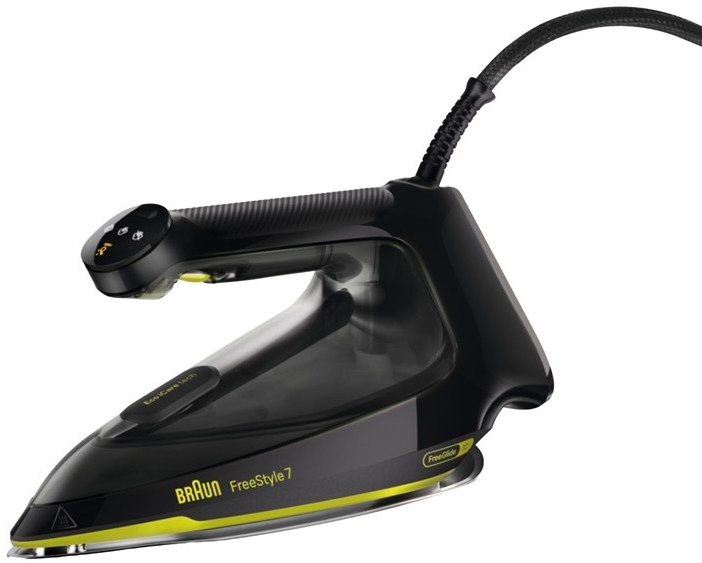 Braun FreeStyle 7 naparovacia žehlička čierna/zelená detailný pohľad na dizajn a ergonomickú rukoväť