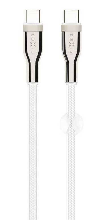 Kábel FIXED USB-C/USB-C s podporou PD, 100W, 0,5m biely