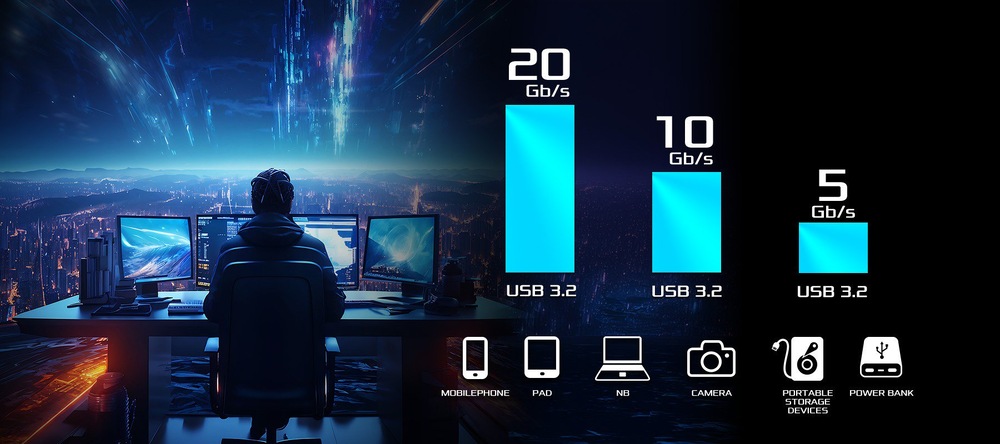 USB-C konektory vám umožnia prenášať dáta rýchlosťou až 20 Gb/s