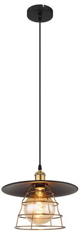 GLOBO Viejo, 30 cm, 1× E27, 60 W, matná čierna, medená