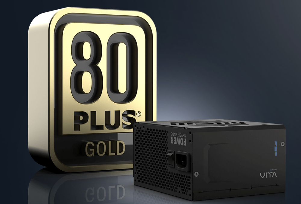 Zdroj FSP VITA GM 1000, 80PLUS GOLD, 1000W čierny Zdroj Fortron VITA GM plní certifikáciu 80 PLUS Gold