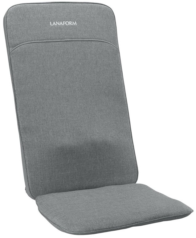 Masážna podložka Lanaform CozyShiatsu v šedom textilnom prevedení s chrbtovou aj sedacou časťou