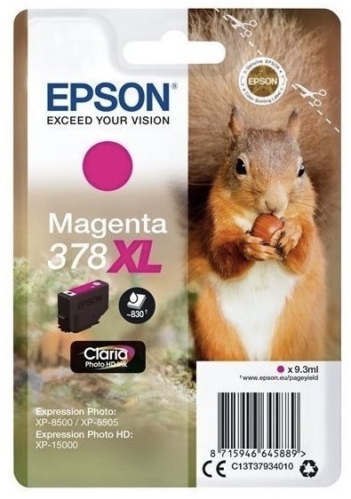 Cartridge Epson 378 XL, 830 strán purpurová farba