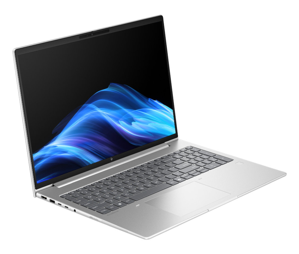 Notebook HP EliteBook 6 G1a 16" strieborný Notebook HP EliteBook 6 G1a otočený doprava