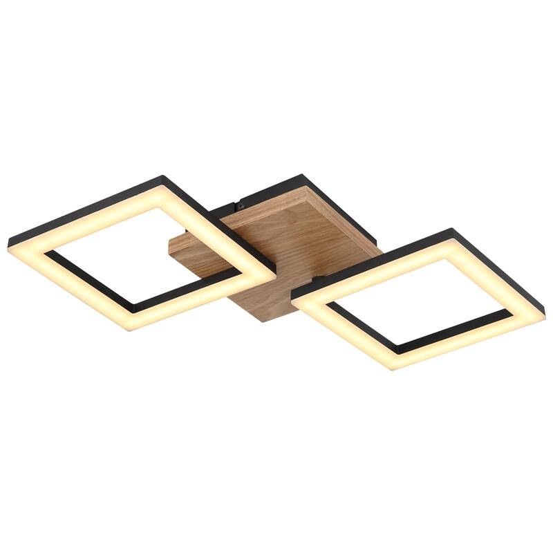 LED stropné svietidlo GLOBO Kerry, LED, 18W čierne/drevené