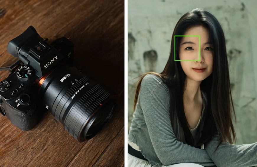 Portrét ženy urobený pomocou objektívu Rollei 24 mm AF f/1.8 s automatickým zaostrovaním