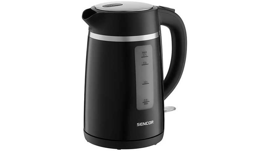 Rýchlovarná kanvica Sencor SWK 2710BK v čiernom prevedení.