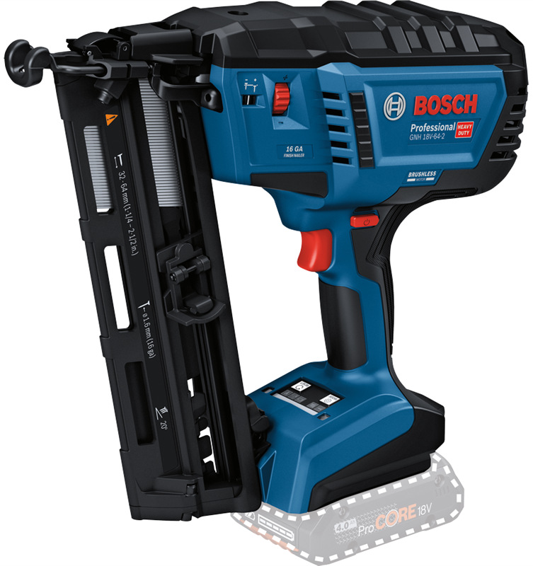 Bosch Professional GNH 18V-64-2 akumulátorová klincovačka modro-čierne prevedenie detail produktu