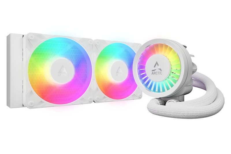 Chladič Arctic Cooling Liquid Freezer III Pro 240 White ARGB, biela farba.