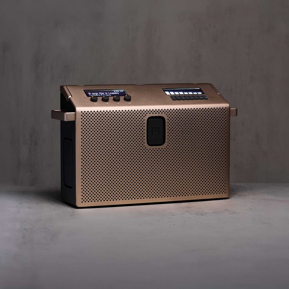 Prenosný reproduktor Mondo Speaker Large zlatý Reproduktor Mondo Speaker Large s výdržou až 8 hodín