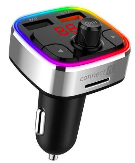 FM Transmitter Connect IT CarRGB strieborný