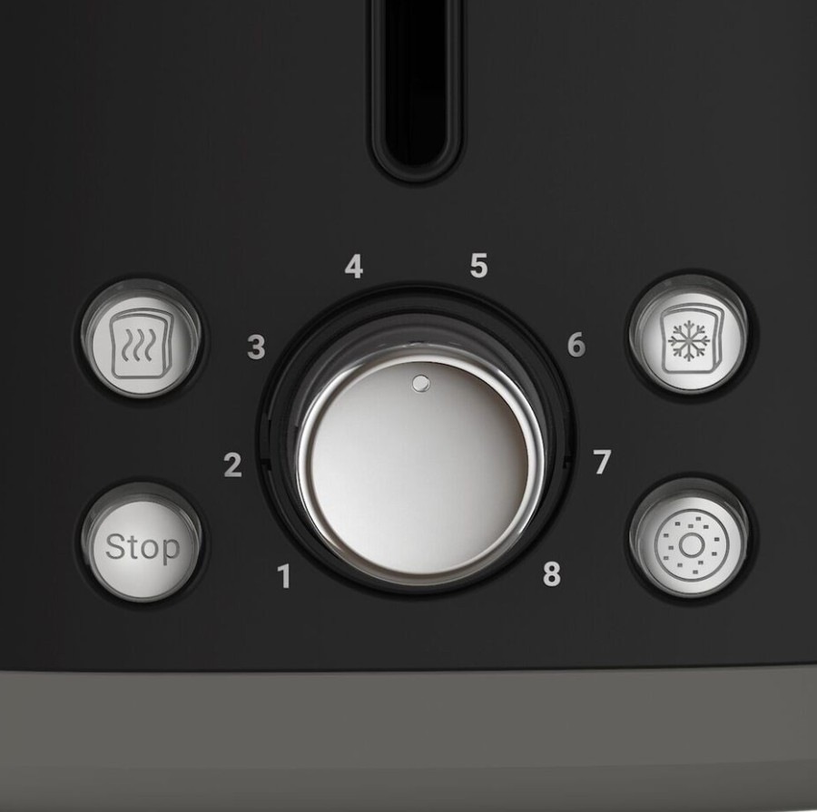 Hriankovač Tefal Retro Collection TT7208E0 čierny Ovládacie tlačidlá hriankovača Hriankovač Tefal TT7208E0 Retro Collection
