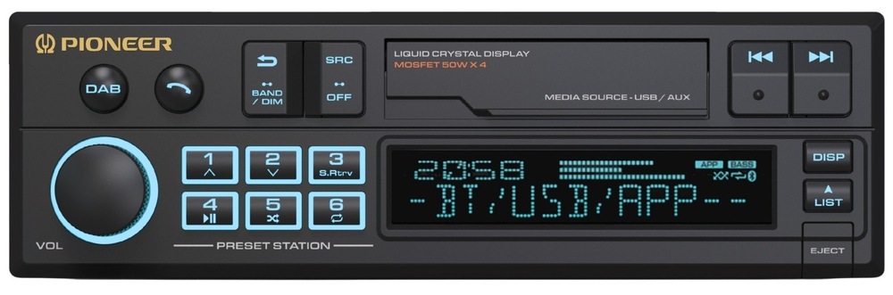 Autorádio Pioneer SXT-C10PS čierna Odnímateľný predný panel zaručujúci bezpečnosť proti krádeži
