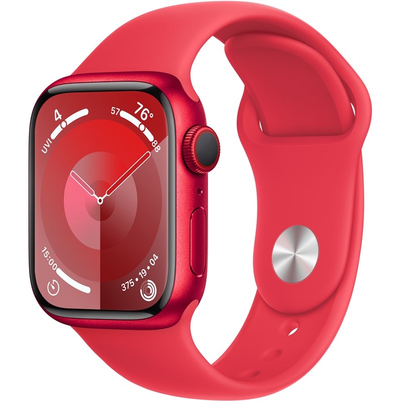 Inteligentné hodinky Apple Watch Series 9 GPS + Cellular 45mm hliníkové puzdro (PRODUCT)RED - (PRODUCT)RED športový remienok - S/M