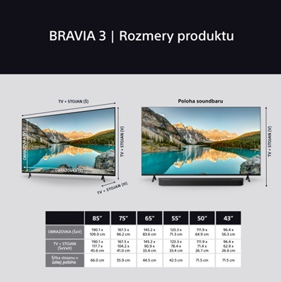 Televízor Sony Bravia 3 65" „Televízia
