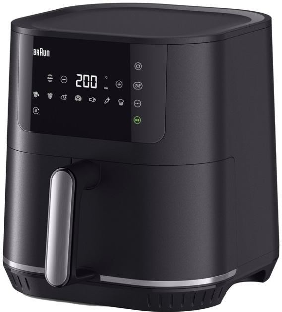 Teplovzdušná fritéza Braun HF5034IBK s digitálnym ovládaním, objem 6 l, matná čierna
