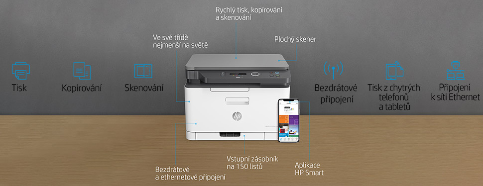 Tlačiareň multifunkčná HP Color Laser MFP 178nw sivá/biela Tlačiareň multifunkčná HP Color Laser MFP 178nw sivá/biela