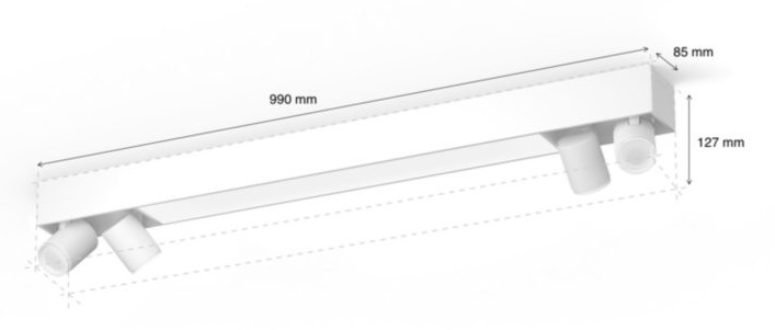 Bodové svietidlo Philips Hue Centris White and Color Ambiance 4 Spot biele