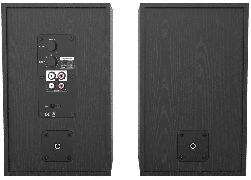 Reproduktory Blaupunkt BS40 (2 ks) čierne Zadná strana reproduktorov a možnosti pripojenia konektorov.