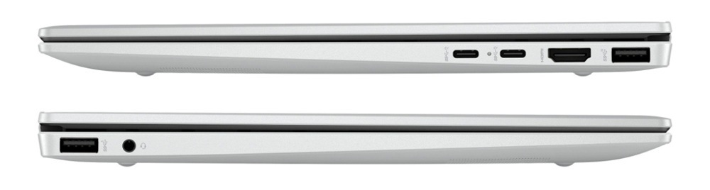 Zatvorený notebook HP Omnibook 7 Aero 13-bg1300nc z oboch profilov s portami