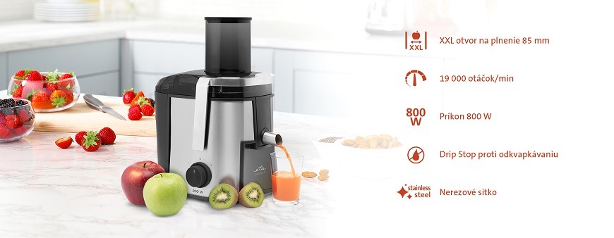 Odšťavovač ETA Fresher II 5032 90000 čierny/nerez