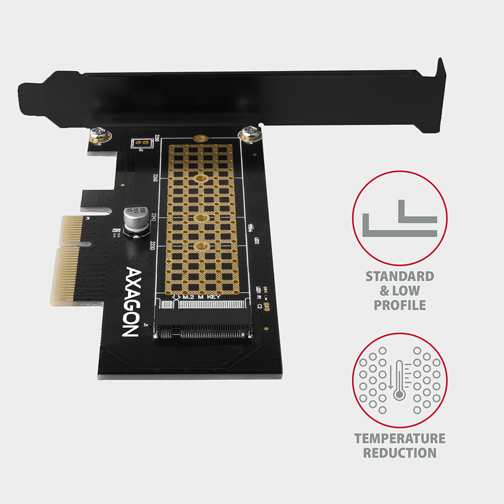 Radič Axagon PCEM2-N - M.2 NVMe M-key slot