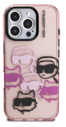 Kryt na mobil Karl Lagerfeld IML Multi K&CH Heads na Apple iPhone 16 Pro ružový Kryt na mobil Karl Lagerfeld IML Multi K&CH Heads na Apple iPhone 16 Pro ružový