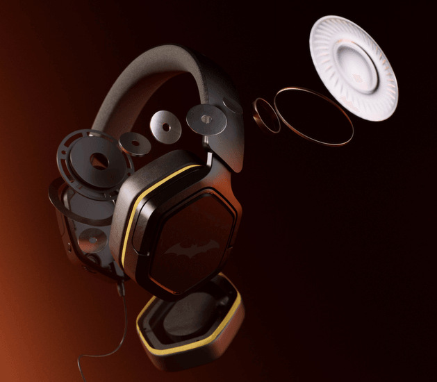 Headset Trust GXT 492BM Carus Batman čierny Detail slúchadiel Trust GXT 492BM Carus Batman
