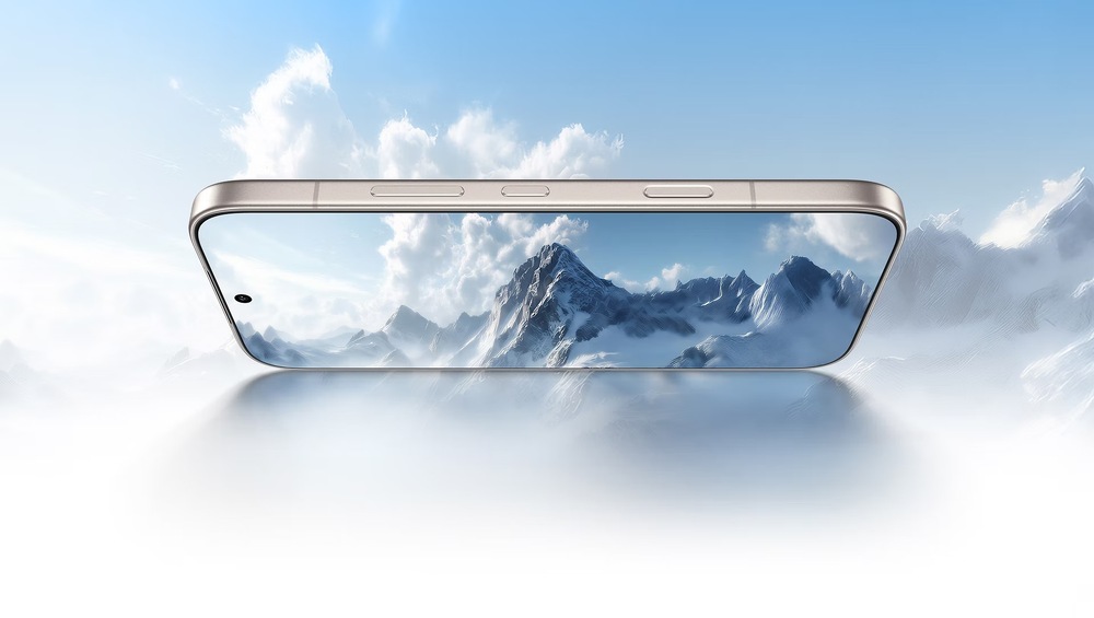 Pohoria zobrazené na telefóne HONOR 600 s brilantným AMOLED displejom a tenkými rámčekmi