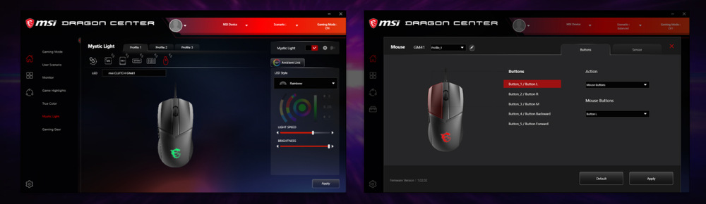 Myš MSI CLUTCH GM41 Lightweight čierna