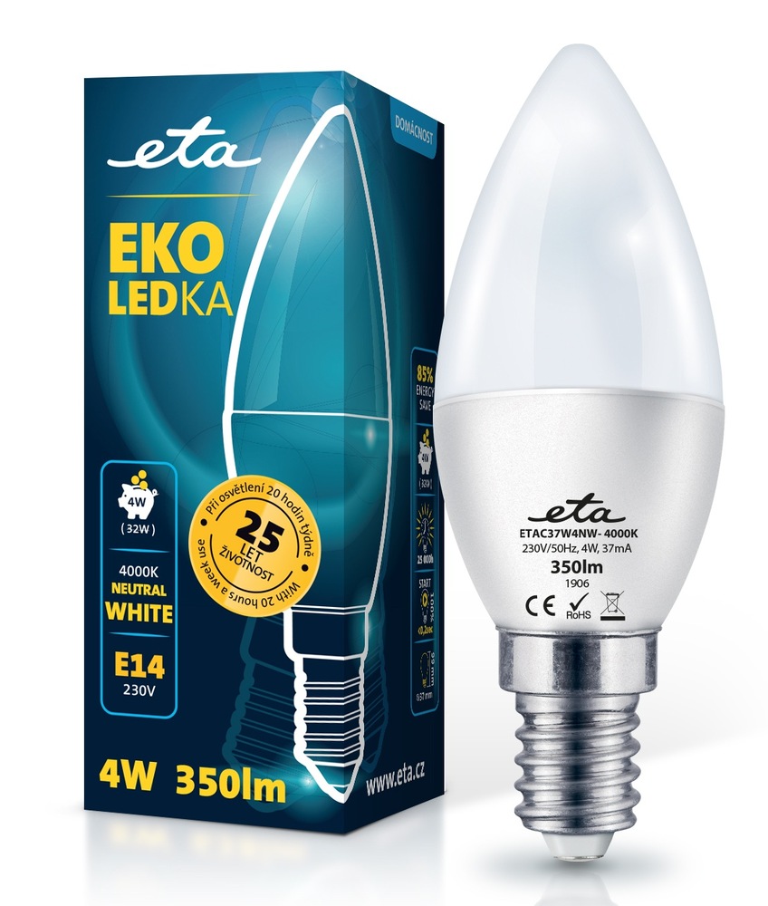 Led žiarovka 4W ETA so svetelným tokom 350 Lm