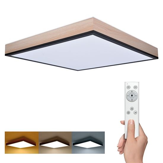 LED stropné svietidlo Solight 3000 lm, 40 W, 45 cm, s diaľkovým ovládaním drevené