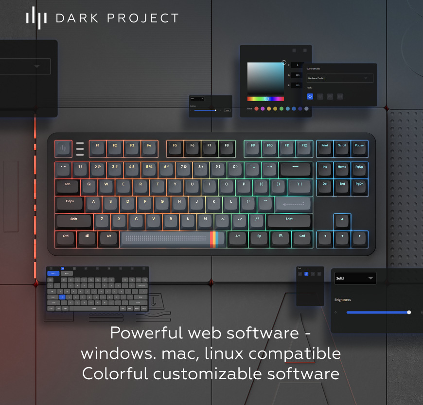 Klávesnica Dark Project ALU Midnight US čierna Klávesnica Dark Project ALU Midnight US čierna