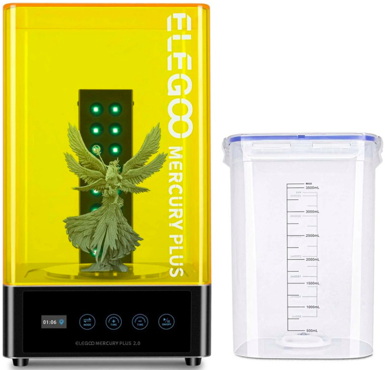 Elegoo Mercury Plus 2.0 čistiaca a vytvrdzovacia stanica 2 v 1 s umývacou nádobou pre resinové 3D výtlačky