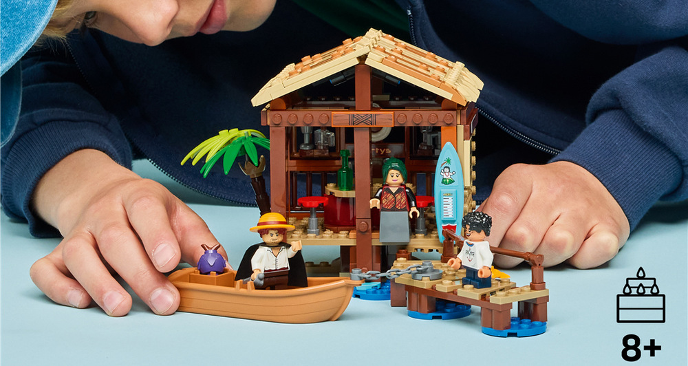 Stavebnica LEGO® ONE PIECE 75636 Chatrč v Mlýnové vesnici Model z 299 dielikov ponúka farebnú dekoráciu a vďaka aplikácii LEGO Builder aj interaktívny 3D návod.