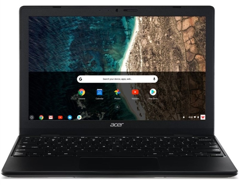 Notebook Acer Chromebook 311 (CBOA311-2H-8125) čierny Otvorený a zapnutý notebook Acer Chromebook 311 (CBOA311-2H-8125) s Chrome OS