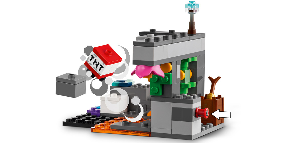 Stavebnica LEGO® Minecraft® 21274 Setkání se Strážcem Zostaviteľný Strážca s pohyblivými časťami, lovec, kura a herné doplnky spestrí súboje aj hranie rolí.
