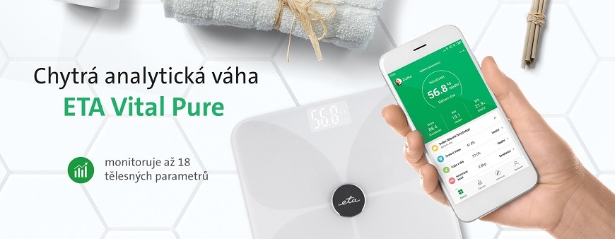 Osobná váha ETA Vital Pure s aplikací 7781 90000 biela