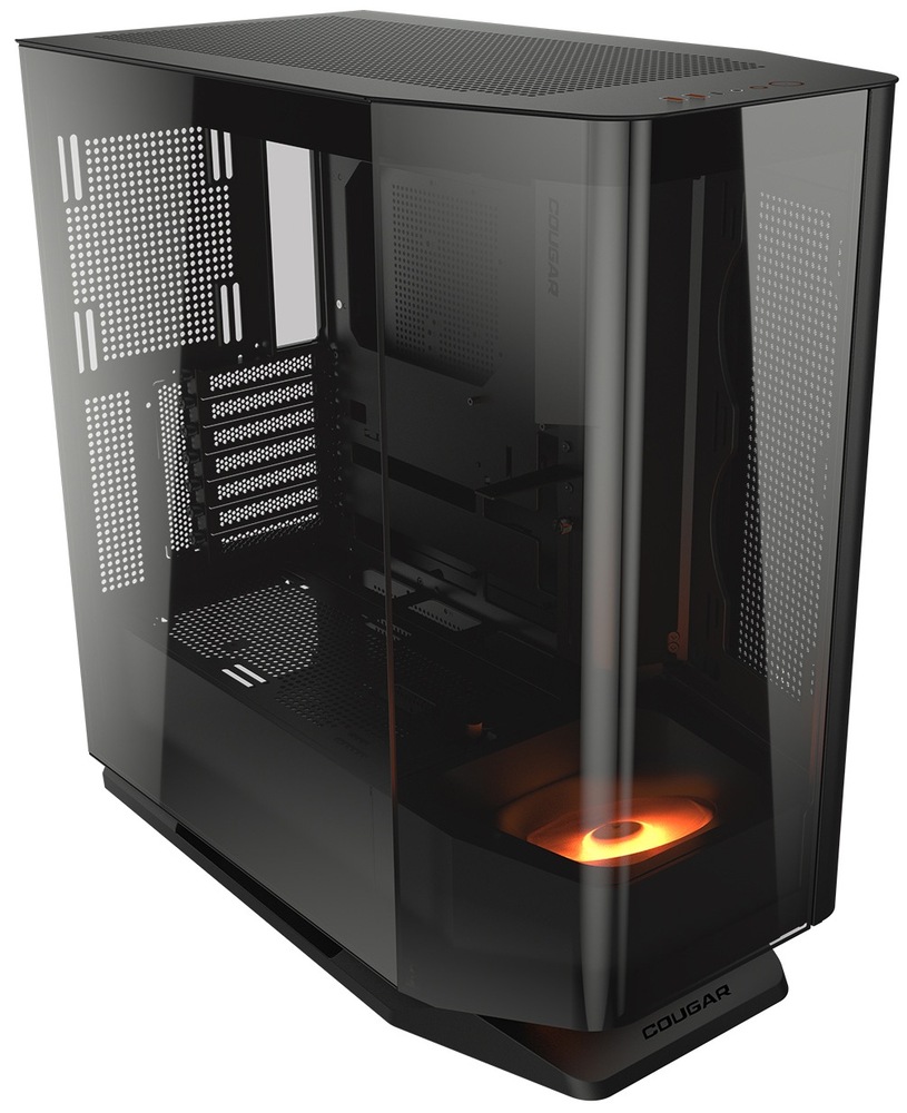Počítačová skriňa Cougar FV270 s uhlovým umiestnením ventilátorov, čierna farba