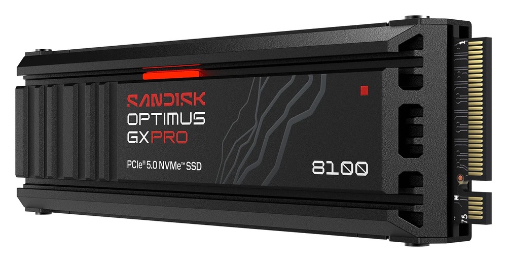 SSD SANDISK Optimus GX PRO 8100 4 TB Heatsink - PCIe 5.0 (NVMe) čierny SSD SANDISK Optimus GX PRO 8100 s pasívnym chladičom