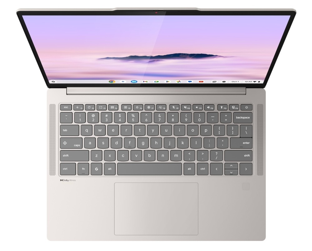 Notebook Lenovo Chrome 14M9610 béžový O hladký chod všetkých online aplikácií a multitasking sa stará osemjadrový procesor Mediatek Kompanio Ultra 910 s frekvenciou až 3,63 GHz
