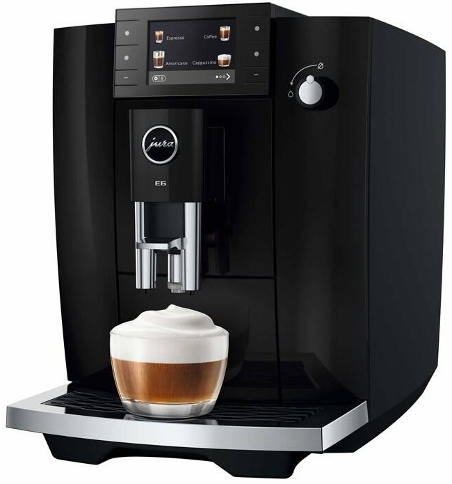 Automatický kávovar Jura E6 Piano Black v elegantnom čiernom prevedení