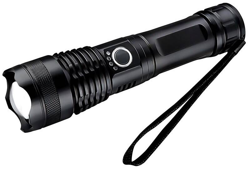 Lampáš Solight 1000 lm,  fokus, 2800 mAh Li-Ion, USB čierna