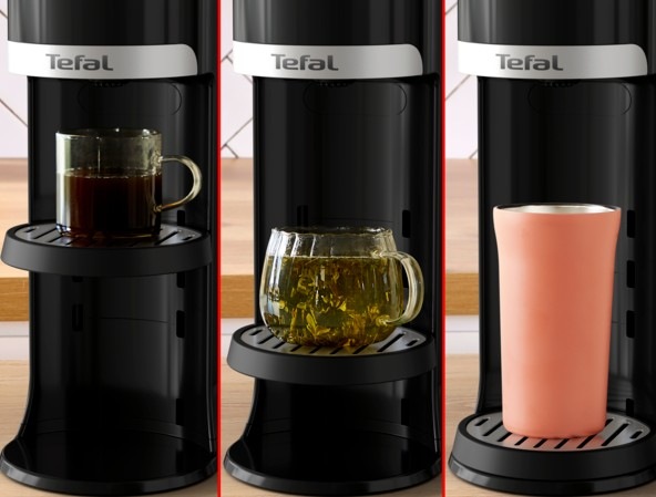Ohrievač vody Tefal BR3508E0 Instant Hot Water čierny/nerez Ohrievač vody Tefal Instant Hot Water BR3508E0 s tromi veľkosťami šálok