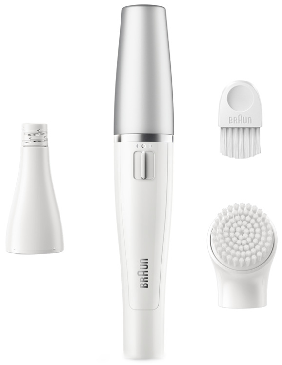 Tvárový epilátor Braun FaceSpa 810 v bielo-striebornom prevedení s čistiacimi nástavcami