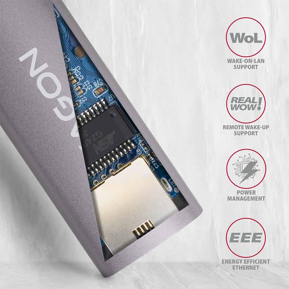 Sieťová karta Axagon USB-C 3.2 Gen 1 - Gigabit Ethernet sivá Sieťová karta Axagon USB-C 3.2 Gen 1 - Gigabit Ethernet sivá