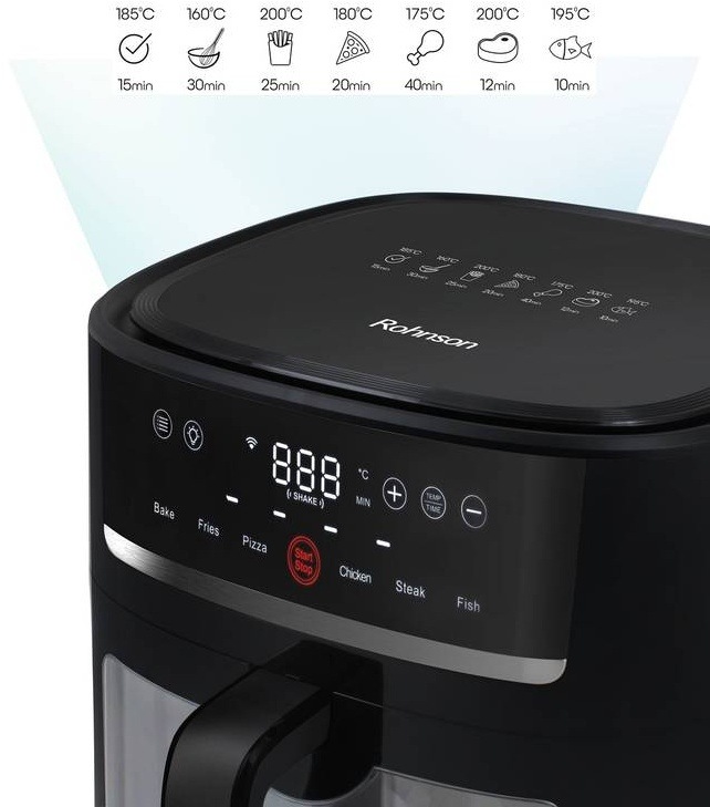 Fritéza teplovzdušná Rohnson R-2834 SmartChef XL Wi-Fi 8 l čierna