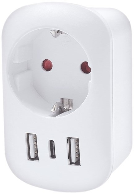 Cestovný adaptér SKROSS USA USB A+C na použitie v Spojených štátoch, typ B - biely