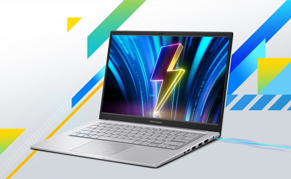 Notebook ASUS Vivobook 14 s motívom rýchleho nabíjania na displeji